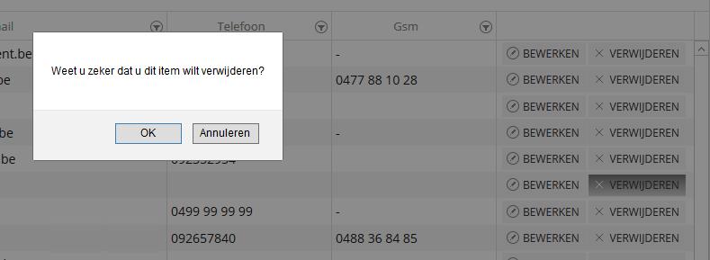 Nieuwe contactpersonen kunnen inline in het grid worden toegevoegd via de knop nieuw In het tabblad Tolkaanvragen wordt het