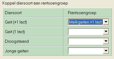 Deze velden alleen vullen als u met de standaard groepen werkt en dus niet met groepsomschakeling. *Groepen die hier staan worden namelijk eerst toegekend aan de dieren.