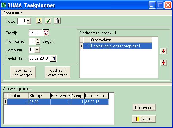 1.2 VERSTUREN EN TERUGHALEN 1.2.1 Handmatig versturen - Kies Rantsoen Koppeling - Selecteer de gegevens die u vanuit EGAM wilt versturen naar de procescomputer.