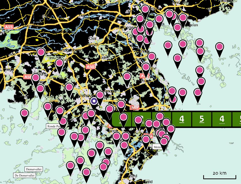 Depositie natuurgebieden Hoogste projectverschil (Leenderbos, Groote Heide & De Plateaux)