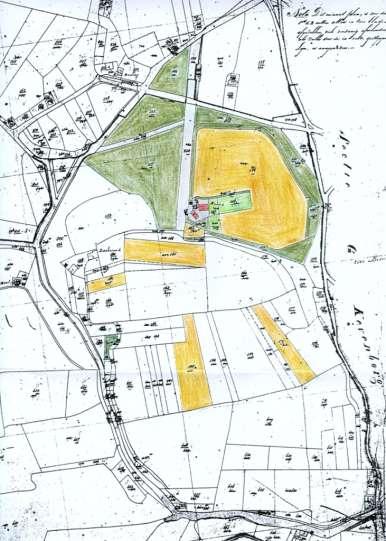 3. De boerderij in 1832 De eerste plattegrond van de boerderij Reesink met bijbehorende akkers dateert uit 1832. In dat jaar werd in Nederland het kadaster opgericht.