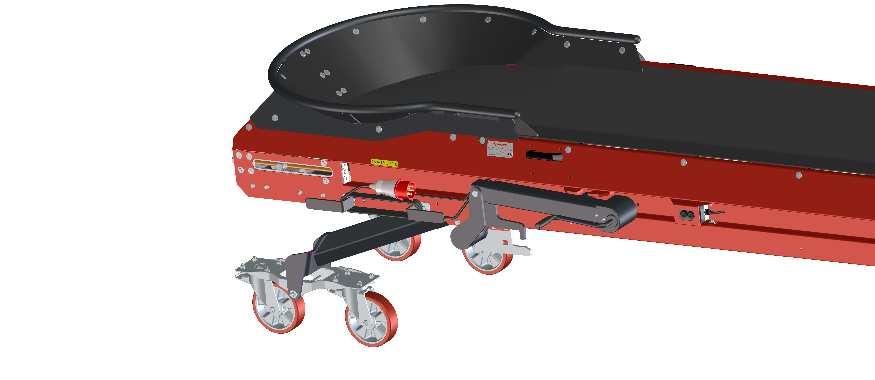 Comfort-hoogteverstelling, MC Dual 1 steunpoot voor centrale hoogteverstelling van instort Smalle instort: wielen