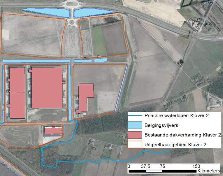 - CONCEPT - HERZIENING WATERSTRUCTUURPLAN KLAVER.3 Bergingsvoorzieningen In de huidige situatie zijn negen bergingsvijvers aanwezig met een totaal insteekoppervlak van 4,48 ha.