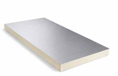 Thermische isolatieplaat voor platte daken met een beter brandgedrag Plat dak Lambda (λ D ) 0,024 W/mK Eigenschappen Bekleding Brandgedrag: Mechanische in zuivere aluminium 50µ Lichtgewicht Euroclass