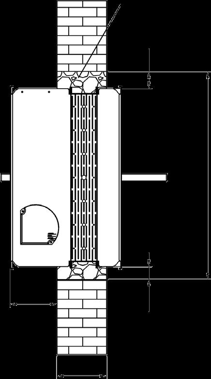Op deze manier bevindt het gesloten klepblad zich in hetzelfde verticale vlak als de brandbeschermmuur, dus als het ware een verlenging daarvan, zoals vastgelegd is in