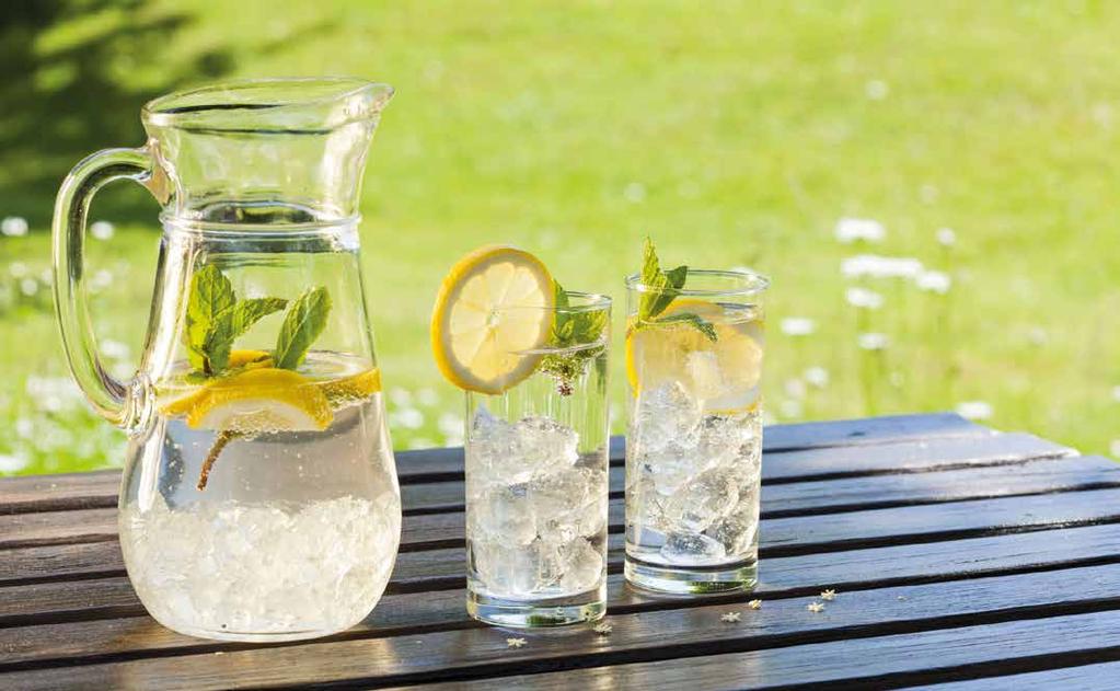 Water met een schijfje citroen of komkommer is heerlijk verfrissend. Neem ook eens een smoothie met fruit. Door te.