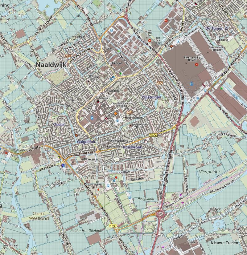 2.2 Wijken en buurten Het postcodegebied van Naaldwijk is: 2671/ 2672/ 2673 Indeling kern Naaldwijk Naaldwijk is opgedeeld in 11 wijken 5 : Naaldwijk Centrumgebied Opstal Geestcomplex Kruisbroek