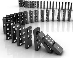 Reuze Domino 27 stuks 18x10 cm Legspel met domino stenen.