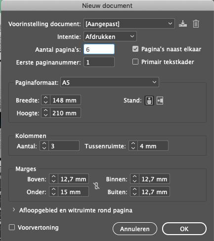 Dan gaat dit altijd per 4 bladzijden paginaformaat - Kies paginaformaat A5