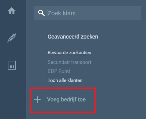 5. Nieuw bedrijf toevoegen Om een nieuw bedrijf (operator) toe te voegen, klik in het zoekscherm op nieuw bedrijf toevoegen. Vier rubrieken zijn in te vullen: 1. Nieuw bedrijf 2. Nieuwe vestiging 3.