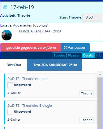 In dit geval is dit een theorie-examen en de verplichte theorieles biologie.