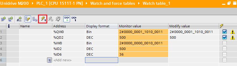 Om de regelaar te starten zijn minimaal de onderstaande bits van het controlwoord benodigd: Bit 0= enable Bit = run forward Bit 7= enable fieldbus control Bit 8= select preset wenswaarde In