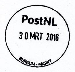 BURGUM - MARKT Het stempel werd in januari 2017 teruggezonden (31 DEC 2016).