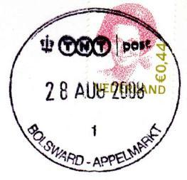 Gevestigd begin augustus 2008: Postkantoor
