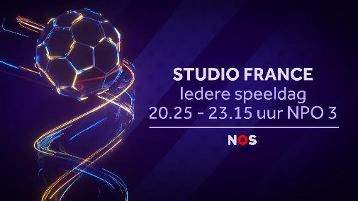 zien bij Studio France, het avondprogramma van de NOS. NOS Studio France Op prime time volgt NOS Studio France, waarin de 21.00 uur wedstrijd centraal staat.