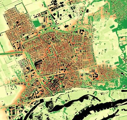 PET ºC Figuur 12: PET-Hittekaart overdag voor 1 juli 2015 tussen 10-16 UTC met een translatie