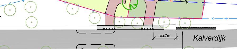2. Wegversmalling Tegenover huisnummer 7 van de alverdijk is een