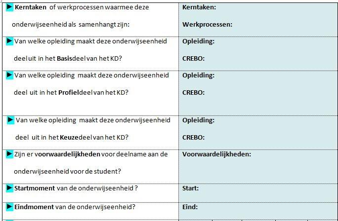 Inventarisatie van criteria