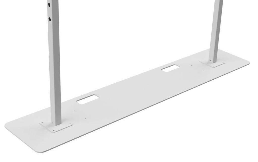 3.3.3 Skid plate De skid plate word gebruikt wanneer een rig niet aan de vloer bevestigd kan worden. De skid plate is een fundatieplaat van 10mm dik.