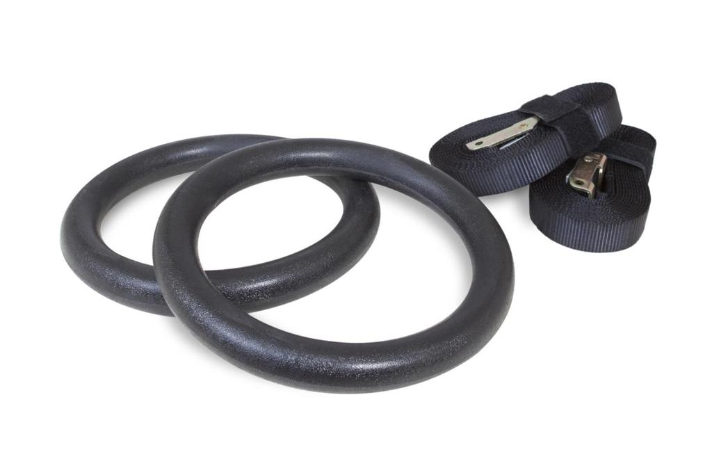 3.5.2 Kunststof ringen incl. straps De ringen kunnen worden gebruikt voor ring push ups of dips. De ringen zijn gemaakt van kunststof.