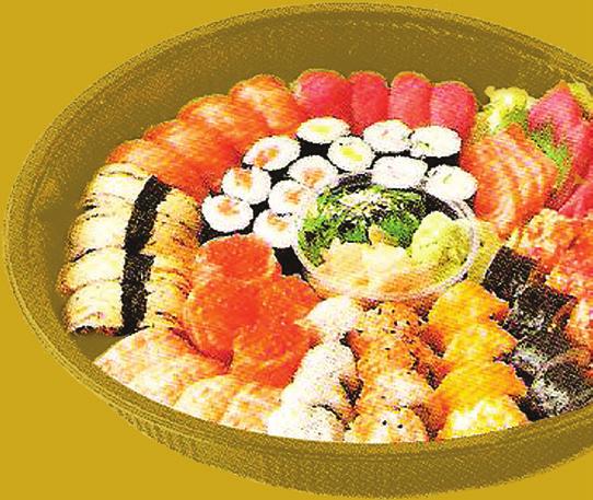 oho ushi, Wok & Grill ushiset 1 stuks 9,5 sake, maguro, ebi, tamago,