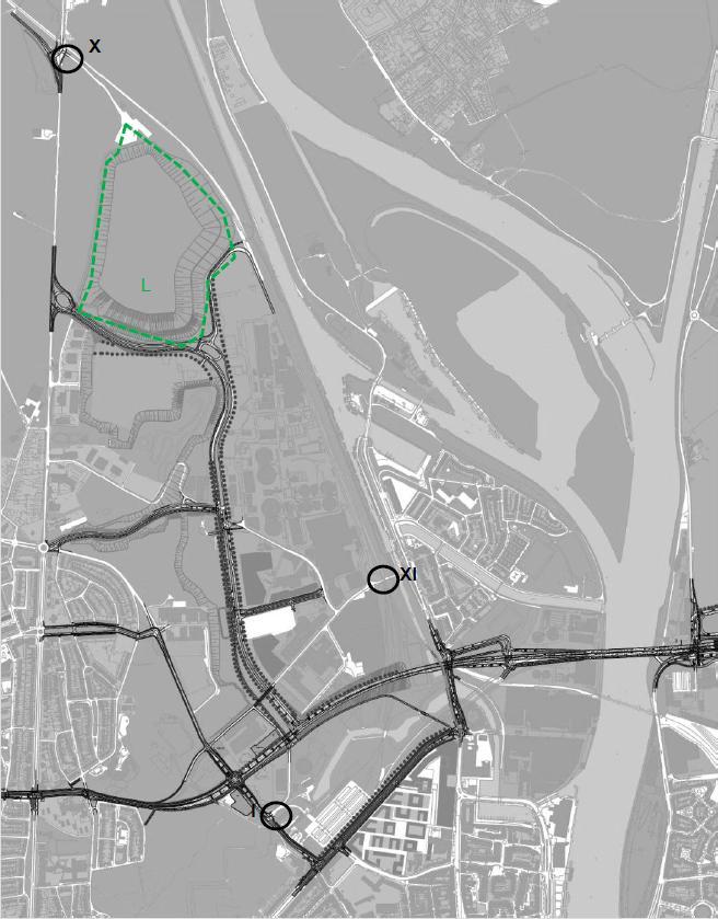 Natuurtoets TVM Buitenstedelijk De onderstaande kaart (rechter afbeelding) geeft voor het project TVM Buitenstedelijk (linker afbeelding) de mitigerende maatregelen die nodig zijn om het groene