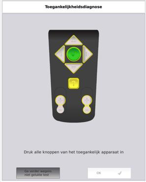 Klik op de knoppen van de ABLE-handbediening.