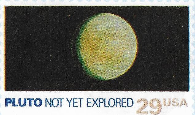 10 Z.Z.Z. Enig filatelistisch nadeel van de actie: de tekst Pluto not yet explored op de zegel uit 1991 klopt nu niet meer. Pluto eerst niet verkend, later wel, het leverde een lange postzegelreis op.