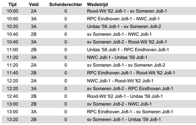 Speelschema J08 > Poule 2 12:05u groepsfoto op