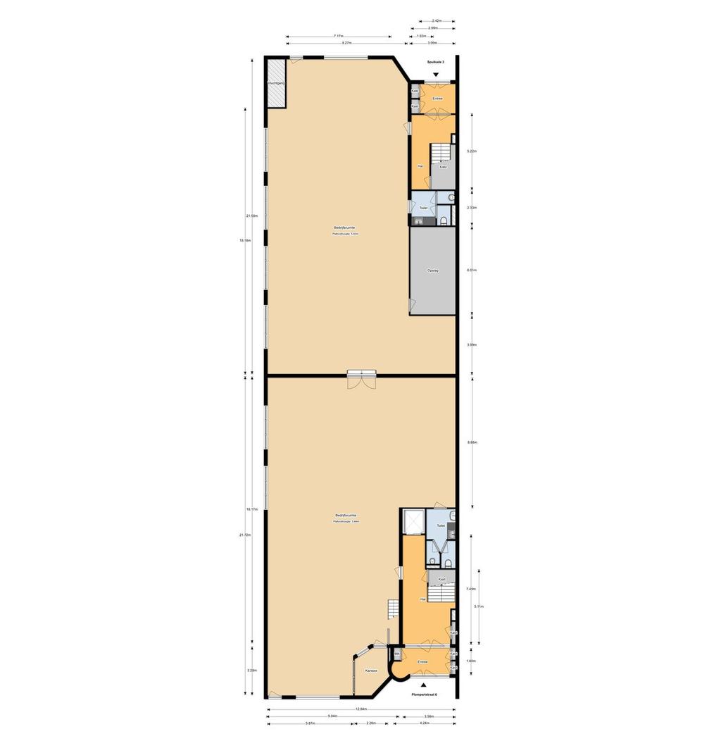 Plattegrond bedrijfsruimte