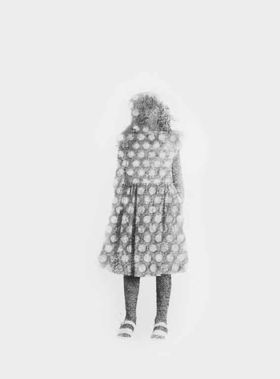 20 x 26,5-2016 Armida Gandini - Standing Up #5 - Graphite and photography transferred on