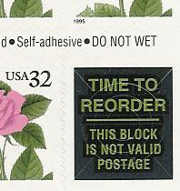 In 1995 komen de eerste getande versies uit. De eerste is de Pink rose en voor het eerst telt het boekje 20 postzegels.