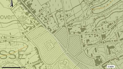 HetarcheologischvooronderzoekaandeKalkovenYPrieelstraatteAsse Fig.1.5:Topografieenhydrografierondhetaangeduideonderzoeksgebied 5. 1.3.