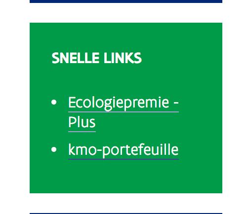 REGISTRATIE voor KMO Portefeuille > LINK NAAR KMO PORTEFEUILLE In het blokje