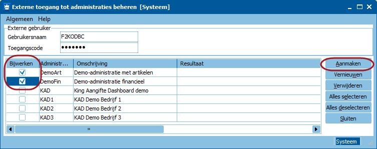 P a g i n a 29 U krijgt de vraag of de toegangscode in de ODBC-koppeling moet worden