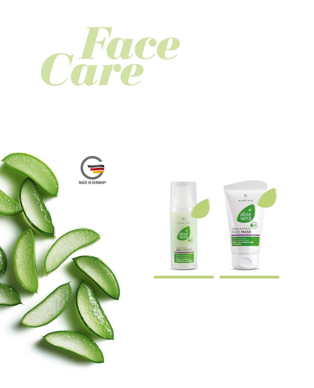 Het belangrijkste ingrediënt van onze skin care lijn pure Aloë Vera gel bezit naast zijn regenererende en verzorgende werking vooral veel vochtigheid.
