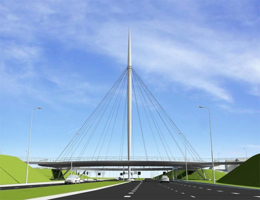 Een nieuw voorstel is het omklappen van de aansluiting op de A16, van de vrij drukke Hoofdweg naar een nieuwe randweg langs de spoorbaan.