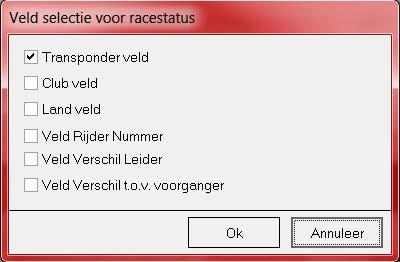 Totaaltijd: De totaaltijd de verstreken is sinds de start van de laatste transponder passing, dit alleen bij staggerd start,anders de totale racetijd die al gereden is.