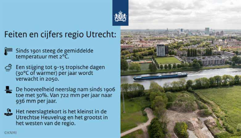 Het KNMI onderzocht in 2018 voor de regio s Utrecht en Amsterdam de klimaatverandering in deze regio s.