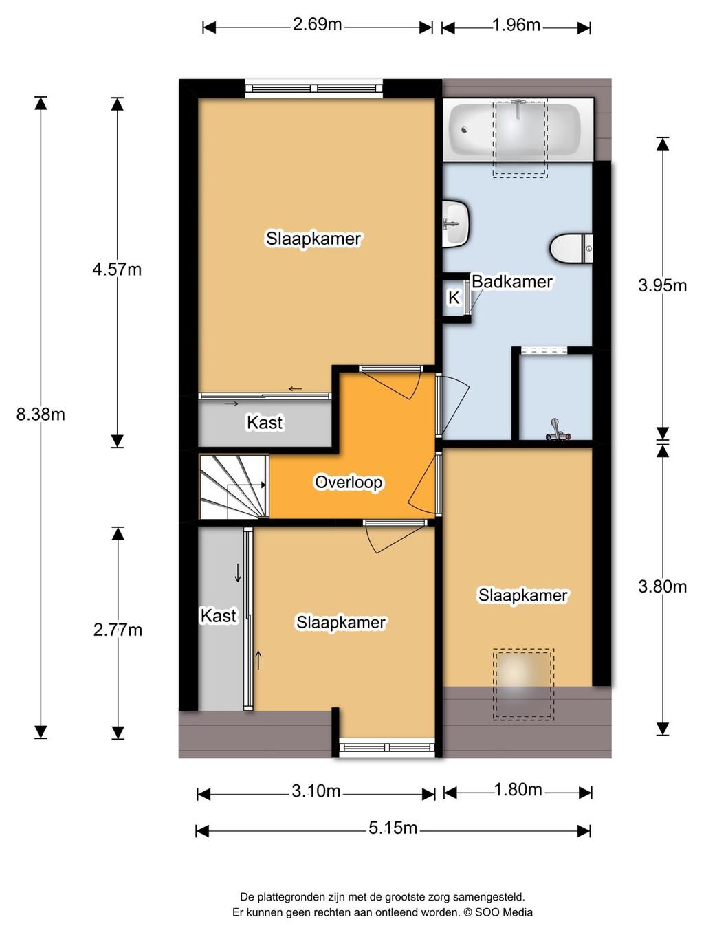 PLATTEGROND De plattegrond is niet op schaal en is bedoeld een indicatie te geven van