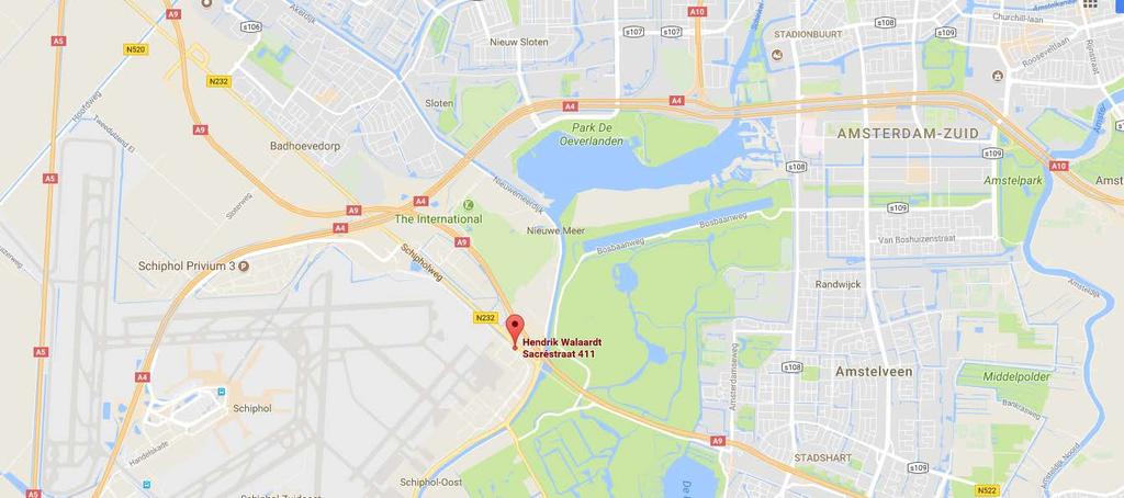 BEREIKBAARHEID Per auto: Schiphol-Oost en Caravelle zijn gelegen op steenworp afstand van rijksweg A9 (Alkmaar - Diemen, afslag 6 Aalsmeer), in de nabijheid van rijksweg A4 (Amsterdam - Den Haag -