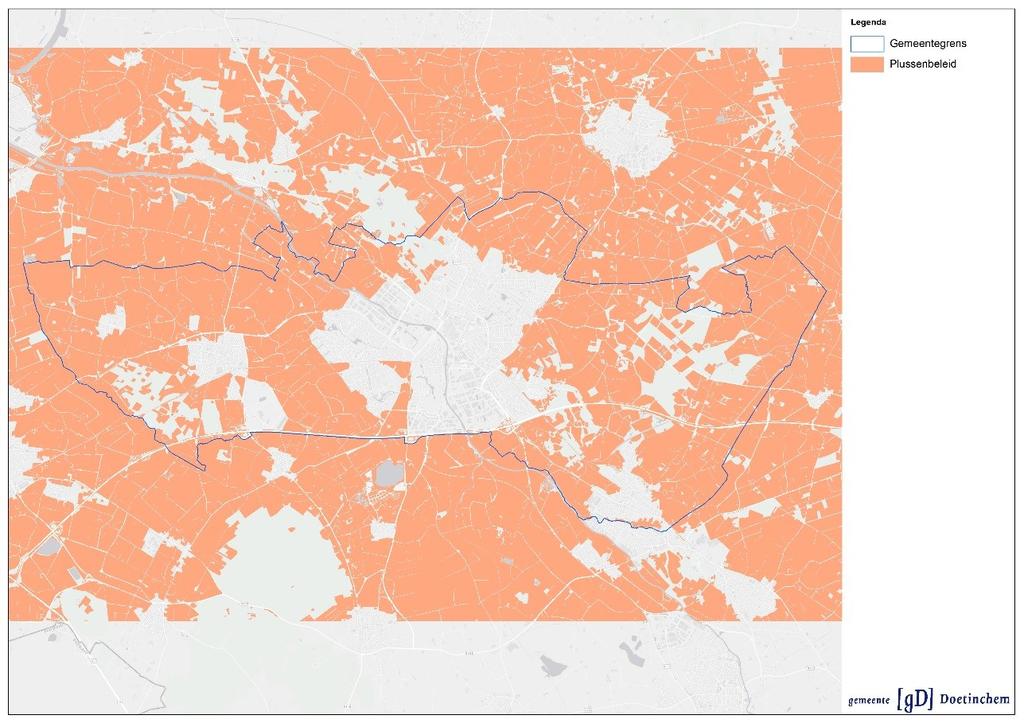 Uitsnede kaart Regels Landbouw van de Omgevingsverordening Gelderland, onderdeel Plussenbeleid Artikel 2.30 lid 1 geeft aan dat GS een handreiking voor plussenbeleid zal vaststellen.