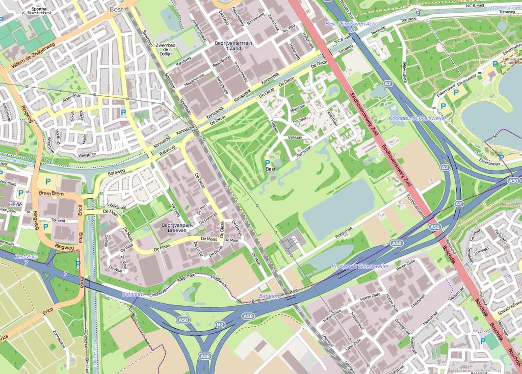 2. Situatie In onderstaande figuur is de ligging van de meetpunten in de gemeente Best weergegeven.