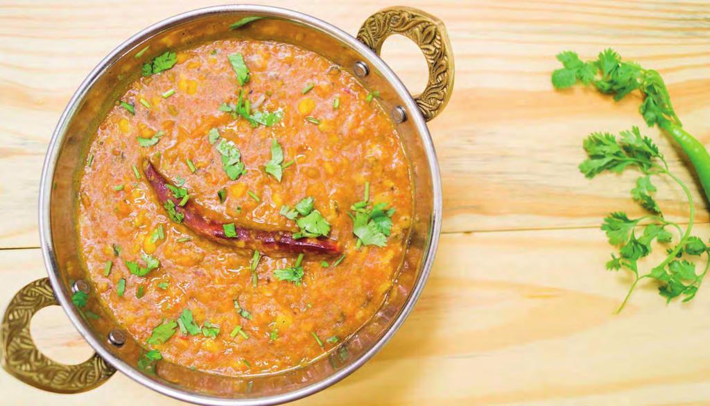 Vegetarische Gerechten Alle gerechten worden geserveerd met Saffraan basmati rijst All dishes will be served with saffron basmati rice 58.Dal tarka/ Dal Makhni 12.
