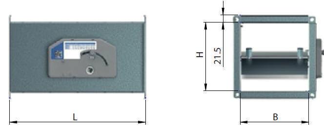 ICV-P-H Rechthoekige constant volumeregelaar ICV-P-H-Z Productcode ICV-P-H-aaa- -600 mm -600 mm R =