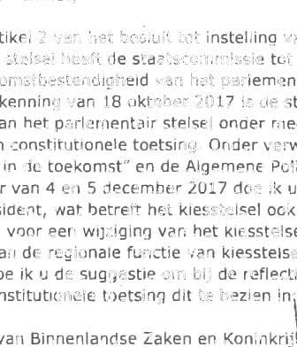 Ministerie van Binnenlandse Zaken en Koninkrijksrelaties > Retouradres 2500 EA Den Haag Staatscommissie Parlementair Stelsel t.a.v. dhr. J. W.