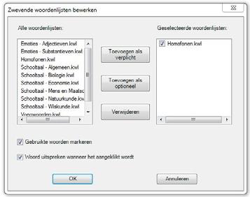 13 Homofonenfunctie van K3000 Homofonen zijn gelijkklinkende woorden die anders geschreven zijn.