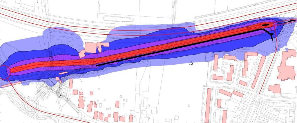 De noordelijke variant leidt tot grote geluidsbelasting voor de woningen aan de Parallelweg en het