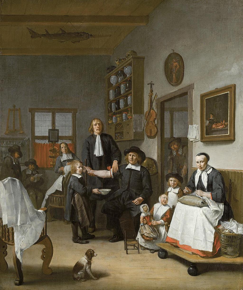 Figure 1.: Jacob Franszn (ca. 1635 1708) and his family in the surgeon s shop, painted by Egbert van Heemskerck, 1669. Collection Amsterdam Museum.