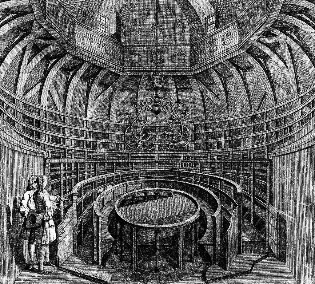 Today, the dissection table and the ring shaped galleries no longer exist, but the coats of arms in the dome still recall the original function of the hall. Figure 3.